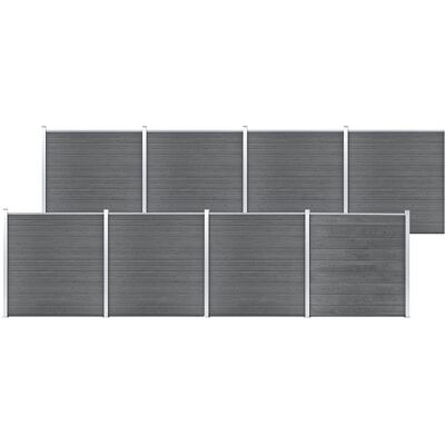 vidaXL Gartenzäunung WPC 1391x186 cm Grau - Gartenzäunung vidaXL Gartenzäunung WPC 1391x186 cm Grau - Gartenzäunung