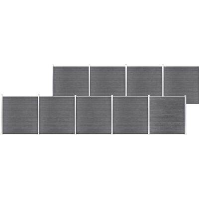 vidaXL Gartenzäunung WPC 1564x186 cm Grau - Gartenzaun vidaXL Gartenzäunung WPC 1564x186 cm Grau - Gartenzaun