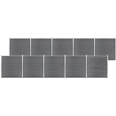 vidaXL Gartenzäunung WPC 1737x186 cm Grau - Gartenzäune vidaXL Gartenzäunung WPC 1737x186 cm Grau - Gartenzäune