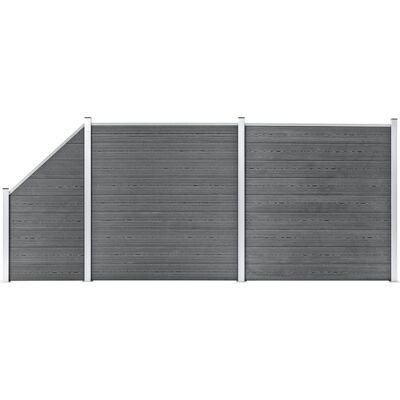 vidaXL WPC Fence Set 2 Square+1 Slanted - Fence Panel Set vidaXL WPC Fence Set 2 Square+1 Slanted - Fence Panel Set
