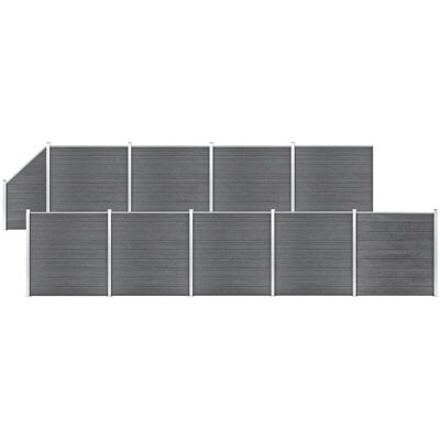 vidaXL WPC-Zaunset - Grau - 1657x186cm - Zaunpaneelsystem vidaXL WPC-Zaunset - Grau - 1657x186cm - Zaunpaneelsystem