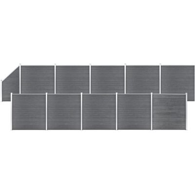 vidaXL WPC Zaun-Set 10 Quadrate + 1 Schräg - Gartenzaun Panel Bild vidaXL WPC Zaun-Set 10 Quadrate + 1 Schräg - Gartenzaun Panel Bild