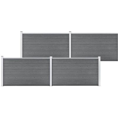 vidaXL Gartenzaun WPC 699x106cm Grau Sichtschutz vidaXL Gartenzaun WPC 699x106cm Grau Sichtschutz