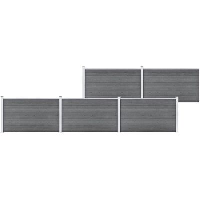 vidaXL Recinzione da giardino WPC 872x106cm Grigia Privacy vidaXL Recinzione da giardino WPC 872x106cm Grigia Privacy