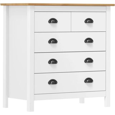 vidaXL Weiße Massivholz-Kommode - Stauraum-Organizer vidaXL Weiße Massivholz-Kommode - Stauraum-Organizer