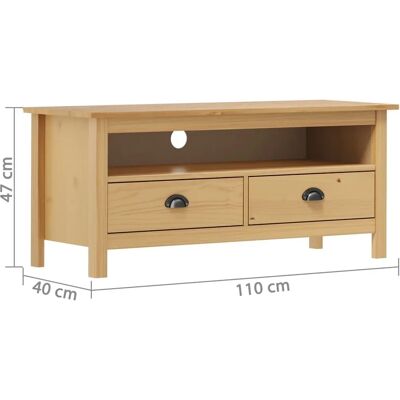mueble de TV vidaXL Miel Marrón 110x40x47 cm Madera de Pino Maciza - Mueble TV mueble de TV vidaXL Miel Marrón 110x40x47 cm Madera de Pino Maciza - Mueble TV