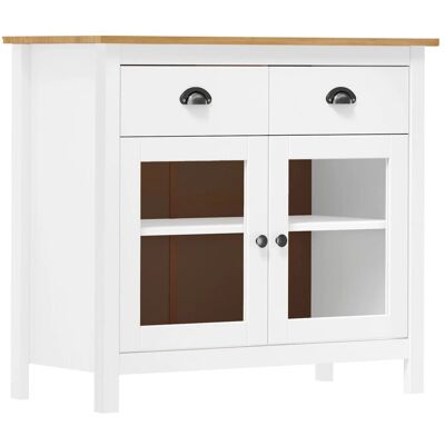 Buffet en pin blanc vidaXL - Meuble de rangement - Publicité Buffet en pin blanc vidaXL - Meuble de rangement - Publicité