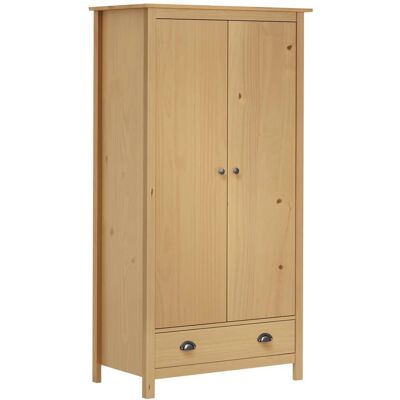 vidaXL Massivt fyrretræ 2-dørs garderobe - Garderobe vidaXL Massivt fyrretræ 2-dørs garderobe - Garderobe