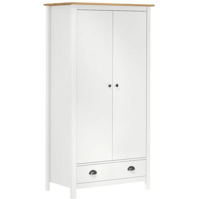 vidaXL Armoire 2 portes en pin blanc 89x50x170 cm - Armoire - Publicité vidaXL Armoire 2 portes en pin blanc 89x50x170 cm - Armoire - Publicité