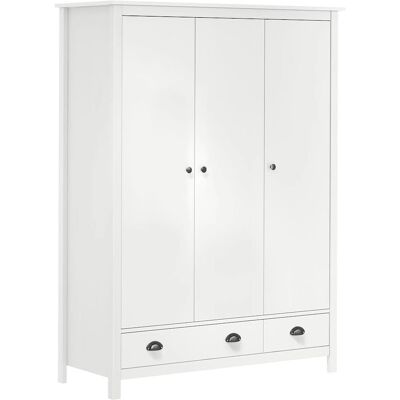 vidaXL Massivt grantræ garderobe Hill Hvid - Wardrobe vidaXL Massivt grantræ garderobe Hill Hvid - Wardrobe