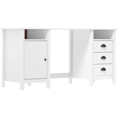 vidaXL Hill Weiße Kiefer Holz Schreibtisch - Schreibtisch vidaXL Hill Weiße Kiefer Holz Schreibtisch - Schreibtisch