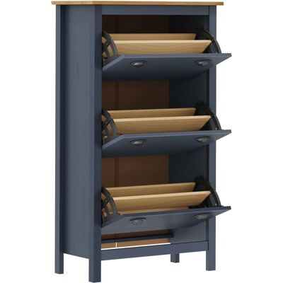 Armoire à chaussures en pin massif gris - Rangement à chaussures - Publicité Armoire à chaussures en pin massif gris - Rangement à chaussures - Publicité