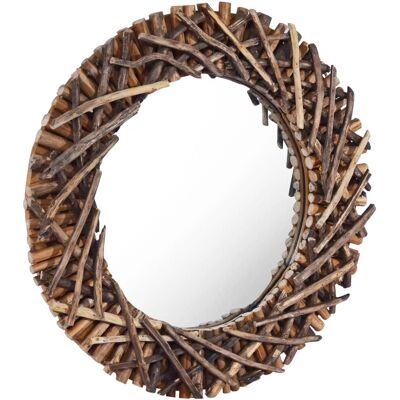 vidaXL Specchio da Parete in Teak 60cm - Specchio da Parete vidaXL Specchio da Parete in Teak 60cm - Specchio da Parete