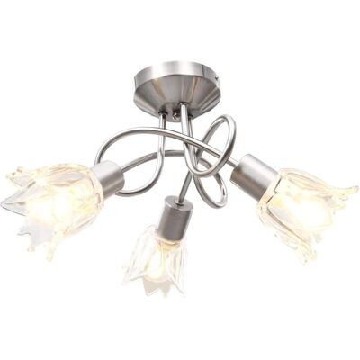 vidaXL Deckenlampe mit transparenten Glasschirmen für 3 E14 Glühbirnen Tulip vidaXL Deckenlampe mit transparenten Glasschirmen für 3 E14 Glühbirnen Tulip