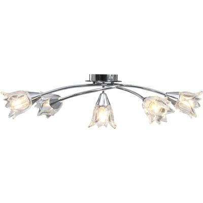 Lampadario vidaXL con paralumi in vetro a forma di tulipano - Lampada da soffitto Lampadario vidaXL con paralumi in vetro a forma di tulipano - Lampada da soffitto