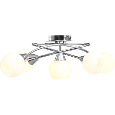 vidaXL Deckenlampe mit Keramikschirmen für 5 E14 Glühbirnen - Deckenleuchte vidaXL Deckenlampe mit Keramikschirmen für 5 E14 Glühbirnen - Deckenleuchte