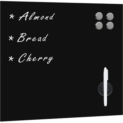 vidaXL Magnetische Tafel Glas 40x40 cm Schwarz - Wandmontierte Magnettafel vidaXL Magnetische Tafel Glas 40x40 cm Schwarz - Wandmontierte Magnettafel
