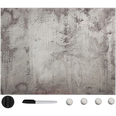 vidaXL Magnetisches Glas-Whiteboard Grau 80x60cm Wandmontage vidaXL Magnetisches Glas-Whiteboard Grau 80x60cm Wandmontage