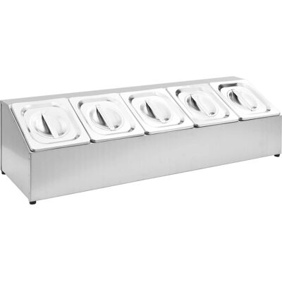 vidaXL Gastronorm stand with 5 GN 1/6 containers - Gastronorm stand vidaXL Gastronorm stand with 5 GN 1/6 containers - Gastronorm stand