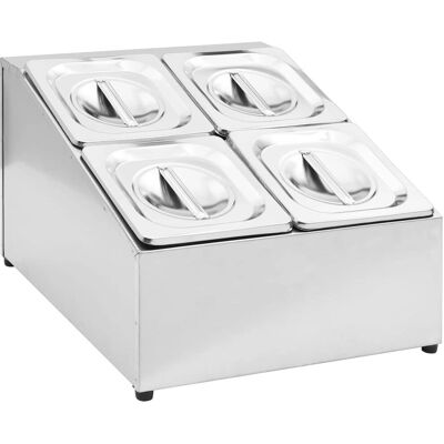 vidaXL Gastronorm Ständer mit 4 GN 1/6 Behältern - Edelstahl vidaXL Gastronorm Ständer mit 4 GN 1/6 Behältern - Edelstahl