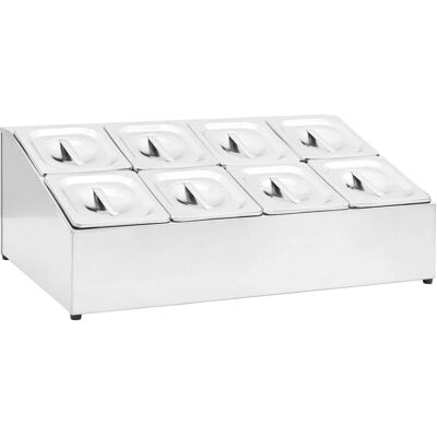 vidaXL Gastronorm-Ständer mit 8 GN 1/6 Behältern - Edelstahl vidaXL Gastronorm-Ständer mit 8 GN 1/6 Behältern - Edelstahl