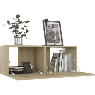 vidaXL Sonoma Eiche Wandmontiertes TV-Schrank - 80x30x30 cm vidaXL Sonoma Eiche Wandmontiertes TV-Schrank - 80x30x30 cm