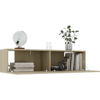 Meuble TV Sonoma Chêne 120x30x30 cm Fixé au mur - Publicité Meuble TV Sonoma Chêne 120x30x30 cm Fixé au mur - Publicité