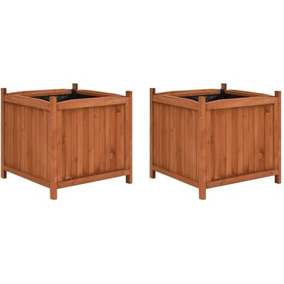 Lits de jardin en bois de sapin vidaXL 2 pièces - Grande jardinière Lits de jardin en bois de sapin vidaXL 2 pièces - Grande jardinière