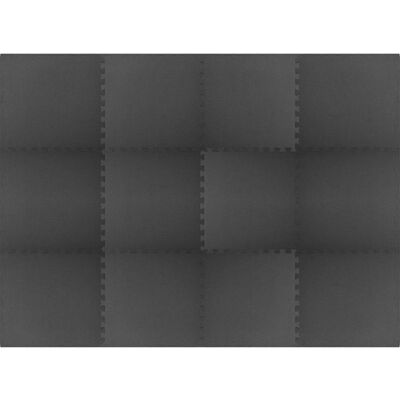 vidaXL Bodenschutzmatten 12 stk Schwarz - Bodenmatten vidaXL Bodenschutzmatten 12 stk Schwarz - Bodenmatten
