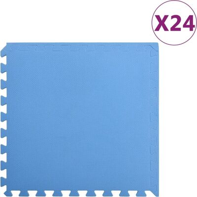 vidaXL Blauwe EVA Schuim Vloermatten 24 stuks - Vloermatten vidaXL Blauwe EVA Schuim Vloermatten 24 stuks - Vloermatten