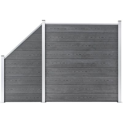 vidaXL Conjunto de Cercado WPC 1 Cuadrado + 1 Inclinado Gris - Conjunto de Cercado vidaXL Conjunto de Cercado WPC 1 Cuadrado + 1 Inclinado Gris - Conjunto de Cercado