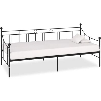 vidaXL 284669 Bettgestell - Schwarzes Metall 90x200cm vidaXL 284669 Bettgestell - Schwarzes Metall 90x200cm