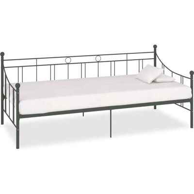 vidaXL Harmaa metallinen päivävuoteen runko 90x200cm - Huonekalut vidaXL Harmaa metallinen päivävuoteen runko 90x200cm - Huonekalut