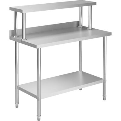 vidaXL Küchen-Arbeitstisch mit Aufsatzboard 120×60×120 cm Edelstahl vidaXL Küchen-Arbeitstisch mit Aufsatzboard 120×60×120 cm Edelstahl