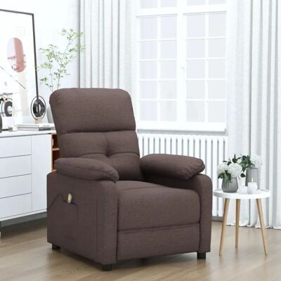 Poltrona Massaggi vidaXL in Tessuto Marrone Scuro - Reclinabile con 6 Programmi Poltrona Massaggi vidaXL in Tessuto Marrone Scuro - Reclinabile con 6 Programmi