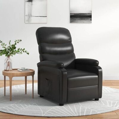 vidaXL Fauteuil Récamier en Simili Cuir Noir - Reclining Chair - Publicité vidaXL Fauteuil Récamier en Simili Cuir Noir - Reclining Chair - Publicité