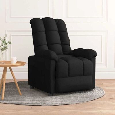 vidaXL Schwarzer Stoff-Recliner - Moderner Wohnzimmer-Sessel vidaXL Schwarzer Stoff-Recliner - Moderner Wohnzimmer-Sessel