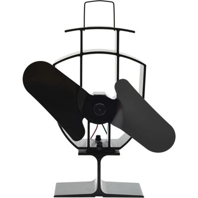 vidaXL Black Stove Fan 2 Blades - Stove Fan vidaXL Black Stove Fan 2 Blades - Stove Fan