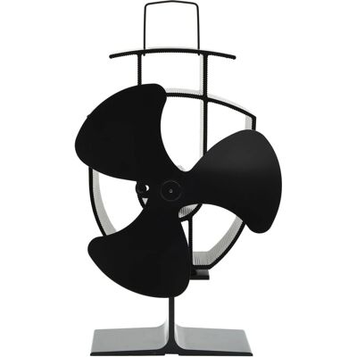 vidaXL Stove Fan Black - Heat Powered 3-Blade For Fireplace vidaXL Stove Fan Black - Heat Powered 3-Blade For Fireplace