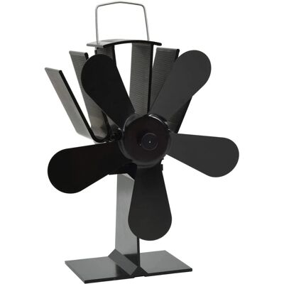 Ventilatore per stufa vidaXL con 5 pale nero - Ventilatore da stufa Ventilatore per stufa vidaXL con 5 pale nero - Ventilatore da stufa