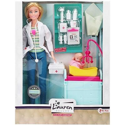 Toi-toys Lauren Dokterspeelset - 26cm, 16 accessoires Toi-toys Lauren Dokterspeelset - 26cm, 16 accessoires