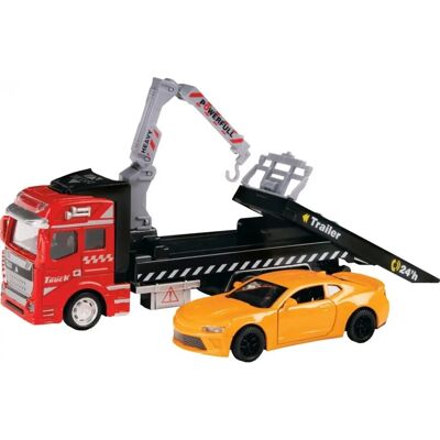 Toi-Toys Rood/oranje Metalen Sleepwagen - Speelgoedauto Toi-Toys Rood/oranje Metalen Sleepwagen - Speelgoedauto