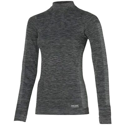Heatkeeper Thermoshirt Lange Mouw Dames Premium Zwart Melange - Thermoshirt Heatkeeper Thermoshirt Lange Mouw Dames Premium Zwart Melange - Thermoshirt