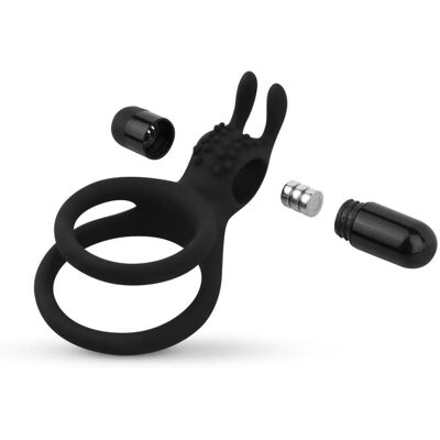 Easytoys Men Only Share Ring - Kaksinkertainen vibropenisrengas kanin korvilla Easytoys Men Only Share Ring - Kaksinkertainen vibropenisrengas kanin korvilla