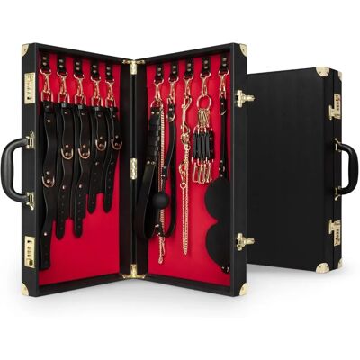 Bedroom Fantasies - Valise de Bondage 13 Pièces - Cuir véritable Bedroom Fantasies - Valise de Bondage 13 Pièces - Cuir véritable