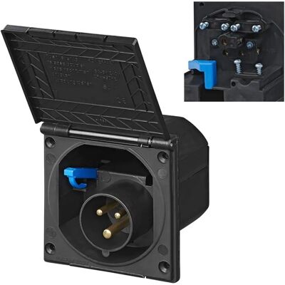 Pricenet CEE-Stecker Quadrat Schwarz - 105x105mm, 16A, IP44 Pricenet CEE-Stecker Quadrat Schwarz - 105x105mm, 16A, IP44