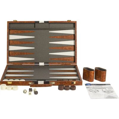 Buffalo Backgammon-Set - Braun mit gestickten Punkten Buffalo Backgammon-Set - Braun mit gestickten Punkten