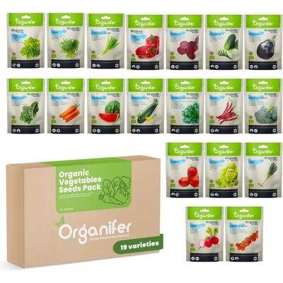 Pack de Semences de Légumes Biologiques ORGANIFER - 19 Variétés - Publicité Pack de Semences de Légumes Biologiques ORGANIFER - 19 Variétés - Publicité