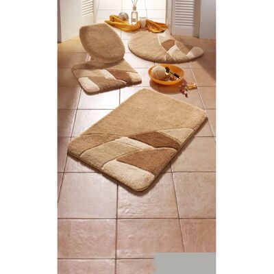 HAGEMANN Unisex Badematte Beige 50x50 cm - WC-Matte mit Ausschnitt HAGEMANN Unisex Badematte Beige 50x50 cm - WC-Matte mit Ausschnitt