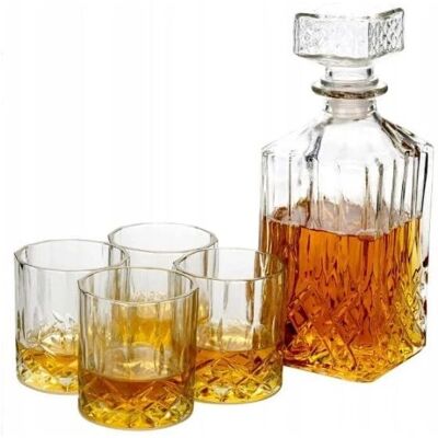 Excellent Houseware Glassware Set - 4 Glasses & Decanter for Spirits Excellent Houseware Glassware Set - 4 Glasses & Decanter for Spirits